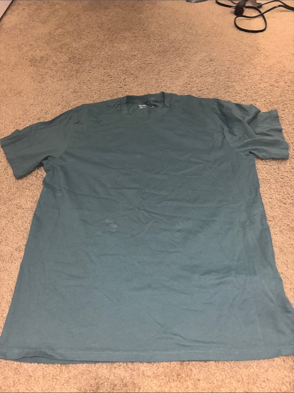 Hollister Men's Short Sleeve Crew Tee in Teal Blue